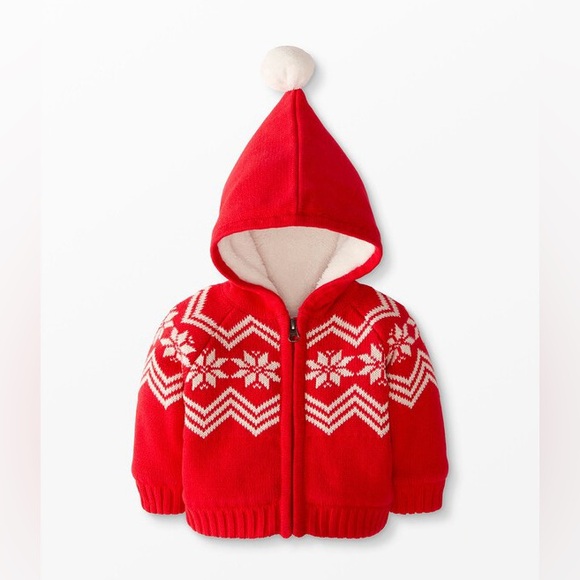Hanna Andersson Holiday Sweater Zip Up Hoodie - Picture 2 of 5